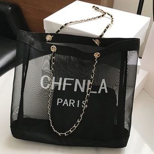 Black Printed Mesh Fashion Shoulder Bag